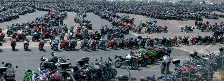 Concentración de motos en el Premio de moto GP