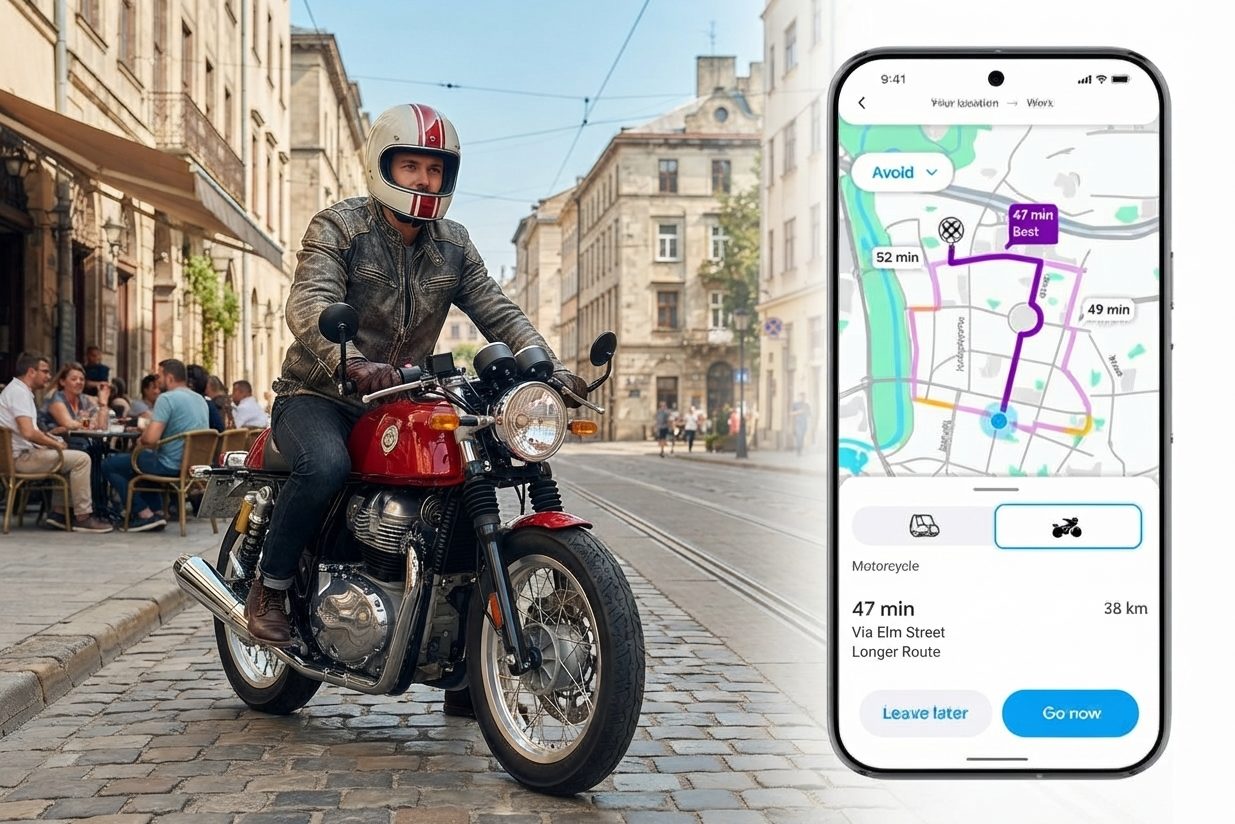 Waze ya tiene "modo moto" en España: rutas específicas y avisos de baches 2